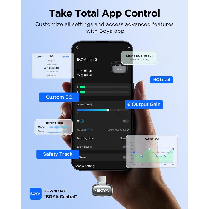 BOYA Mini 2 USB Type-C Wireless Lavalier Microphone for Andriod