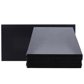 nbeads 10 Sheets 15.3 x 30 cm Corrugated Plastic Sheet, 4 mm Thick Black Corrugated Plastic Panels Rectangular Malleable Plastic Panels for Model Making Arts DIY Craft Picture Frame Painting