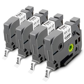 Pristar Compatible with Brother P-Touch Bands 9 mm Clear TZe-121 TZe121 TZe 121 TZe 9 mm Black on Transparent for Brother P Touch Cube PT-H100LB/R P710BT H105 E110 D400 H110 P300BT E300VP D210