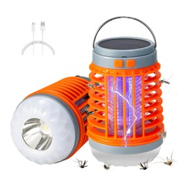 Mozz Guard Mosquito Zapper 2025, New Solar Outdoor Waterproof Mosquito Lamp, Portable Suitable for Home Garden, Camping, Picnic (Orange-1Pc)