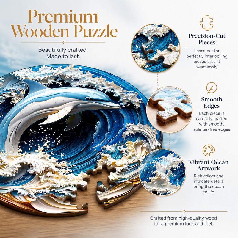 Mysterious Animals Wooden Jigsaw Puzzle – Precision-Cut Animal Puzzle for
