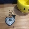 Popfizzy Rhinestone Blessed Heart Keychain for Women, Bling Blessed Backpack