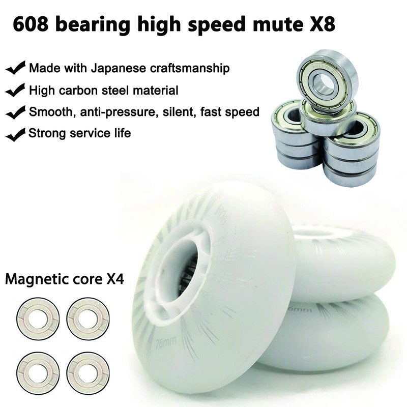 FYANER Light Up Inline Skate Wheels 4 Pack - Luminous