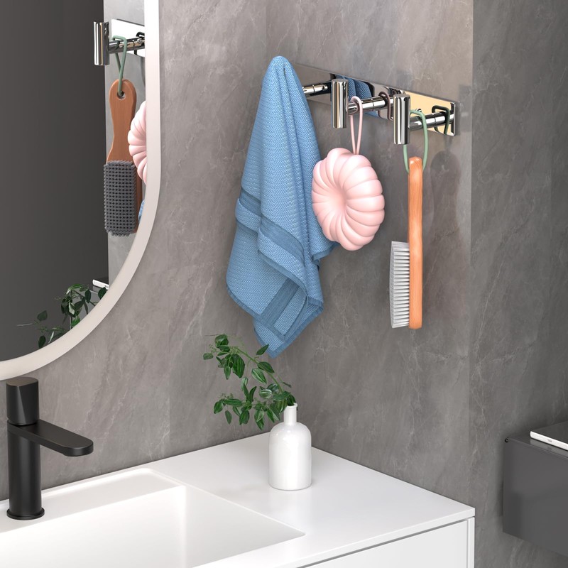 VINHOLD Wall Mounted Coat Rack-3 Hooks, Heavy Duty Stainless Steel