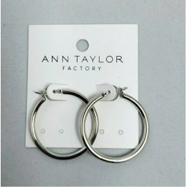 Ann Taylor silver hoop earrings 1.25 inch diameter  NWT #335965