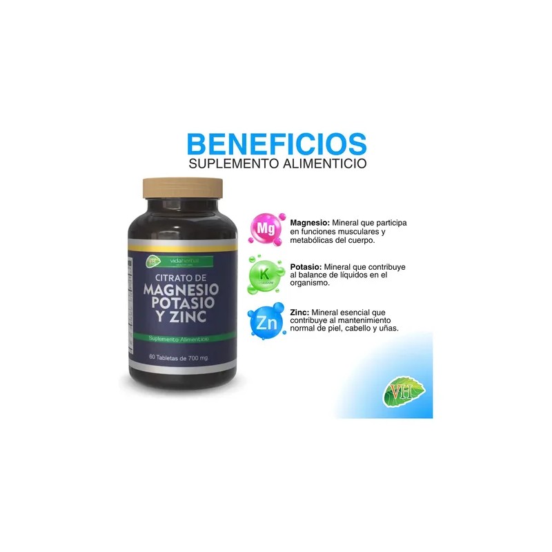 Citrato De Magnesio, Potasio Y Zinc Sabor Sin sabor