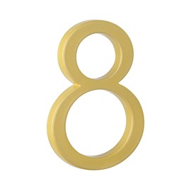 HASWARE 5 Inch Floating House Number for Outside, Zinc Alloy Modern Outdoor Address Sign for Yard Street and Mailbox, Address Numbers and Letters for House (8, Golden)
