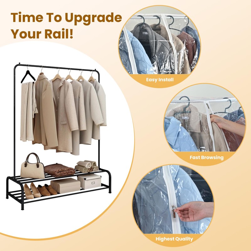 ZWMYF Dustproof Clothes Rail Cover Storage Bag 150 x 50