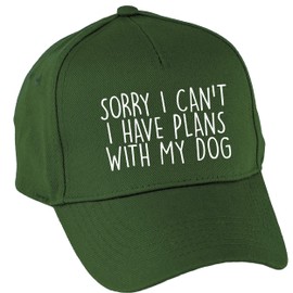 Hippowarehouse Sorry I Can't I Have Plans with My Dog Baseball Cap hat Premium Printed 5 Panel OneSize Adults Bottle Green