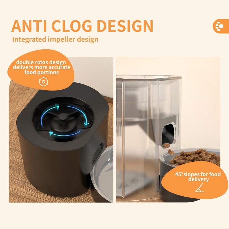 Automatic Cat Feeder and Water Fountain Gravity Feeder 3L Dry