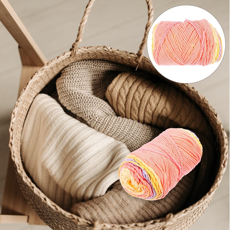 SEWACC 1 Roll Strand Rainbow Cotton Rope for DIY Crafts