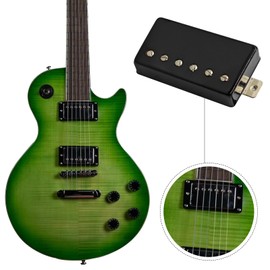 Phrilam Pro LP Vintage Alnico 5 Covered Humbucker Neck Pickups 7.6K for LP Style Electric Guitar,Glossy Black