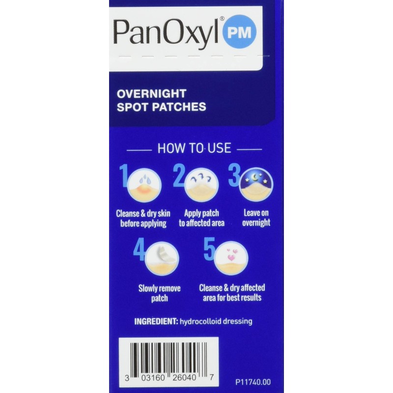 PanOxyl Pm Overnight Spot Patches With Advanced Hydrocolloid Healing Technology,