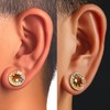 Jewseen Surgical Steel Ear Gauges Plugs Rainbow Cubic Zircon Ear