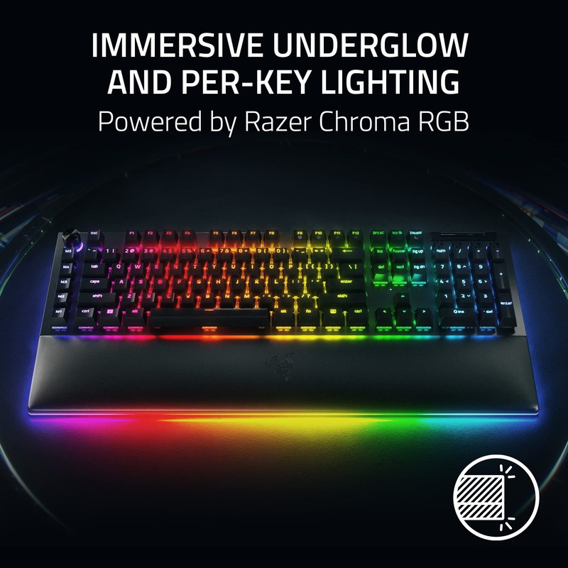 Razer BlackWidow V4 Pro Wired Gaming Keyboard: Yellow Switches -