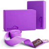 WHITECLOUDZ Yoga Blocks Set of 2 with strap - EVA