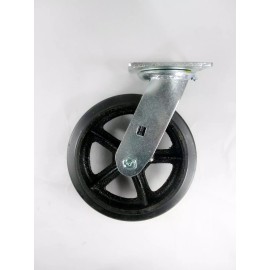 Hy-Weld 8" x 2" Rubber On Cast Iron Caster - Swivel