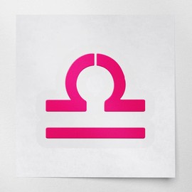 Decal Stickers of Libra Sign Stencil (Pink) (Set of 2) Luxury Weatherproof Vinyl Decal Stickers for Laptop Desktop Smartphone Car Dirt Bike Wall Room Mason Jar Bathtub Door -ANDstic0a5020PI040522