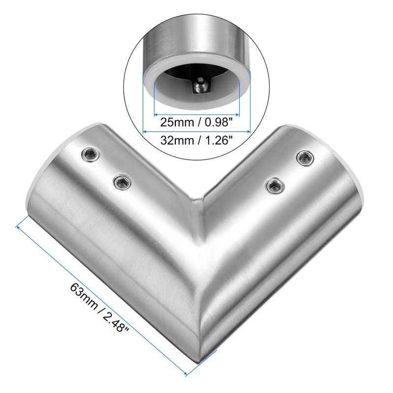sourcing map 2pcs Corner Curtain Rod Connector, 90 Degree Window