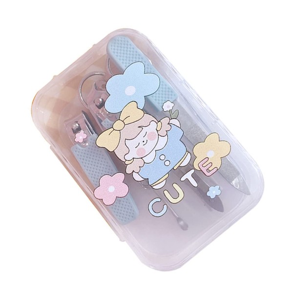 Beavorty 1set Cute Girl Nail Clipper Manicure Kit Essential Fingernail
