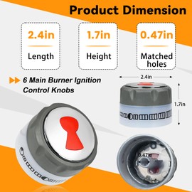 JKLESA 67692 Control Knob Kit 9 Pack, Compatible with Weber Summit 660/670 Grill Knobs, Includes 6 Main Burner Ignition Control Knobs, 1 IR Knob, 1 Smoke and 1 Grill Burner Control Knob