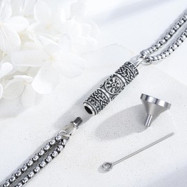 REDSUN Viking Ash Bracelet 925 Sterling Splitter Celtic Knot Urn Bracelet Nordic Viking Runes Amulet Vintage Bracelet Cremation Ash Viking Jewellery Gifts for Women, Sterling Silver