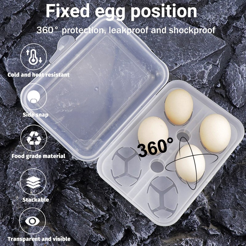 RoseFlower Pack of 2 Egg Box, 6 Eggs, Egg Transport
