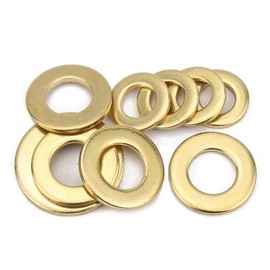 CONPHERON Brass Flat Washers Flat Lock Washers (M10 x 16 x 1.0 mm, Pack of 40)