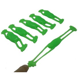24 Yabber® Green Flying Stretchable Rubber Sticky Sling Shot Frog Toy Birthday Party Favors Christmas Stocking Stuffers