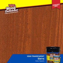 Wood Defender Semi-Transparent Fence Stain – Sierra, 1-Gallon | Oil-Based Exterior Fence Coating| Long-Lasting Color Protection for Wood Fences