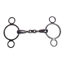 Korsteel Stainless Steel French Link 2 Ring Dutch Gag Bit, 6"