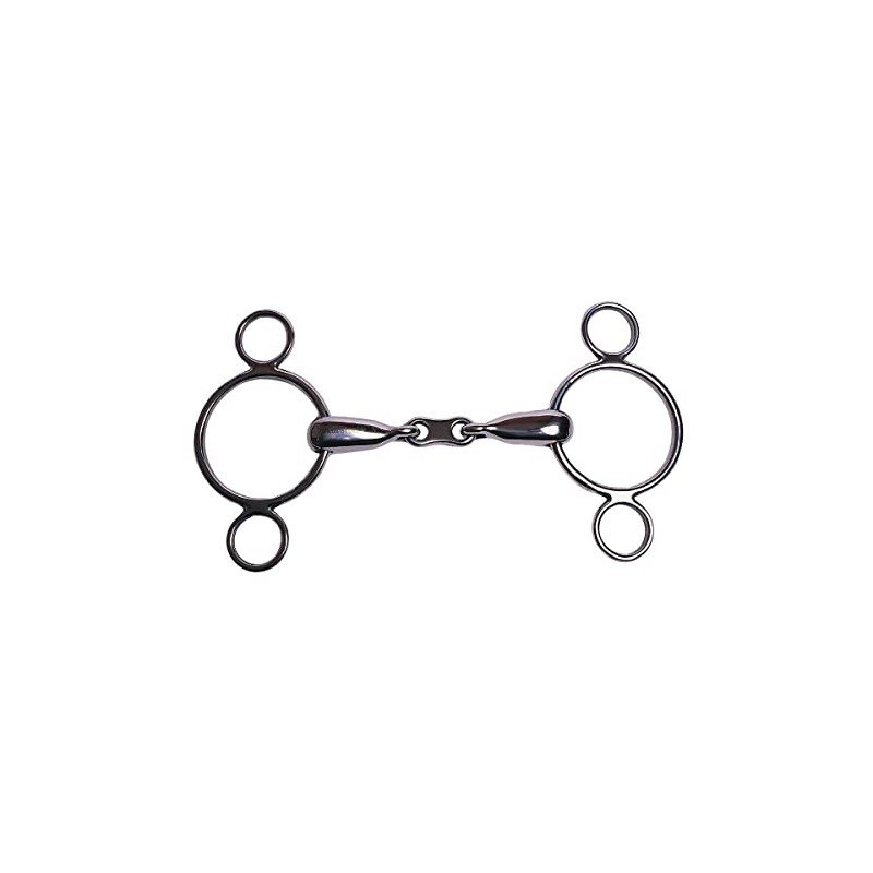 Korsteel Stainless Steel French Link 2 Ring Dutch Gag Bit,