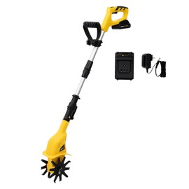 JAYGOVAN 20V Cordless Tiller Cultivator Electric Garden Tiller with 2.0 AH Batteries & Charger, 3.9 in Tilling Width, 6.7In Depth Electric Garden Rototiller for Lawn/Gardening/Soil Cultivation