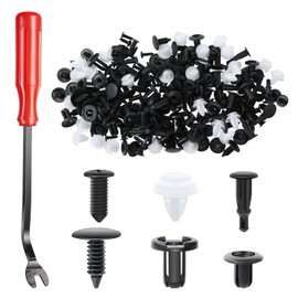 URAQT Car Body Trim Clips, 130 PCS Universal Car Retainer Clips, Plastic Nylon Rivet Trim Clamp with Fastener Remover Tools, Car Door Bumper Fender Liner Sealing Strip Fixed Clips Fasteners Tools