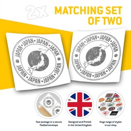 2 x Square 10cm Vinyl Stickers - Japan Tokyo Asia Stamp Map Flag 40232