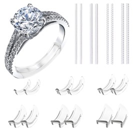 Lollanda 20Pcs Ring Size Adjuster for Loose Rings, Invisible Ring Sizer UK Rings, Ring Spacer for Adjust Ring Sizers, Clear Ring Tightener Reducer Ring Adjusters (20Pcs)