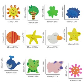 YUE QIN 48 PCS Fridge Magnets for Kids Wooden Refrigerator Magnets Magnetic Animals Fridge Magnet for School Learning Prize Birthday Gift Kitchen Decoration Souvenir