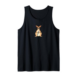 Funny Kangaroo Wearing Sunglasses Playing Flute Tank Top