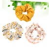 minkissy Chiffon Hair Scrunchies Set of 3 Floral Daisy Pattern
