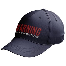 Purple Print House Embroidered Warning May Start Talking About Tractors Baseball Cap Unisex Funny Farming Gift Men Women Recycled Hat, One Size, Bottle