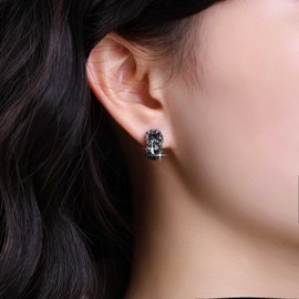 Dervivea Boho Crystal Rhinestone Earrings Black Crystal Stud Earrings Sprakly CZ Crystal Earrings Rhinestone Bridal Earrings Crystal Square Stud Earrings Crystal Square Stud Earrings Jewellery, Zinc,