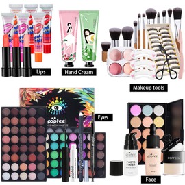 Professional Makeup Sets, MKNZOME 50-Piece Make-Up Set with Make-Up Bag, Make-Up Case, Filled Women's Makeup Palettes, Cosmetics, Eyeshadow, Lip Gloss, Birthday, Christmas Gift Set