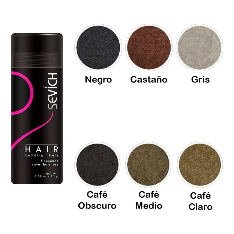 Mokasi Sevich 25gr. Bote Fibras Capilares Calvicie Cabello