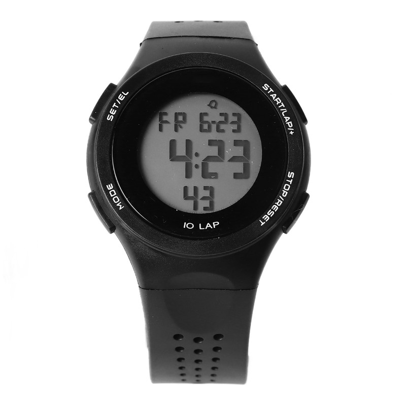 LED Digital Watch Waterproof Clear Display Breathable Strap Electronic Watch