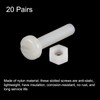 sourcing map 20 Pairs Nylon Screw Nut Assortment, M6x30mm Slotted