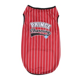 Pet Vertical Stripes Vest Vertical Stripes Classic Loose Prevent Sunburn Avoid Hair Loss Pet Clothes for Pets and Dogs Red 6XL