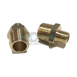 EDGE INDUSTRIAL Brass REDUCING HEX Nipple 1/2" x 1/4" Male NPT MNPT Fuel/AIR/Water/Oil/Gas WOG (Qty 01)