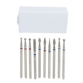 30 Holes Nail Drill Bits with Dustproof Organizer Stainless Steel Manicure Tools Multi Shape Nail Grinding Heads Set