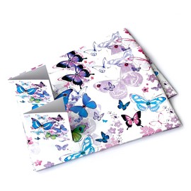 Gift Wrapping Paper Sheets Birthday Wrapping Paper Gift Wrap. 2 SHEETS & 2 Matching Tags. 70cm x 50cm Made in UK (Blue Butterflies)