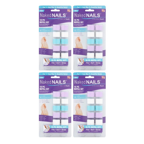 4x Naked Nails 10pc Refill Kit For Manicure Tool As Seen on TV New